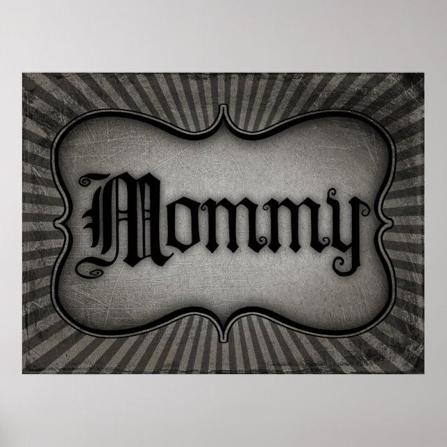 Gothic Text Mummy Poster (Front)
