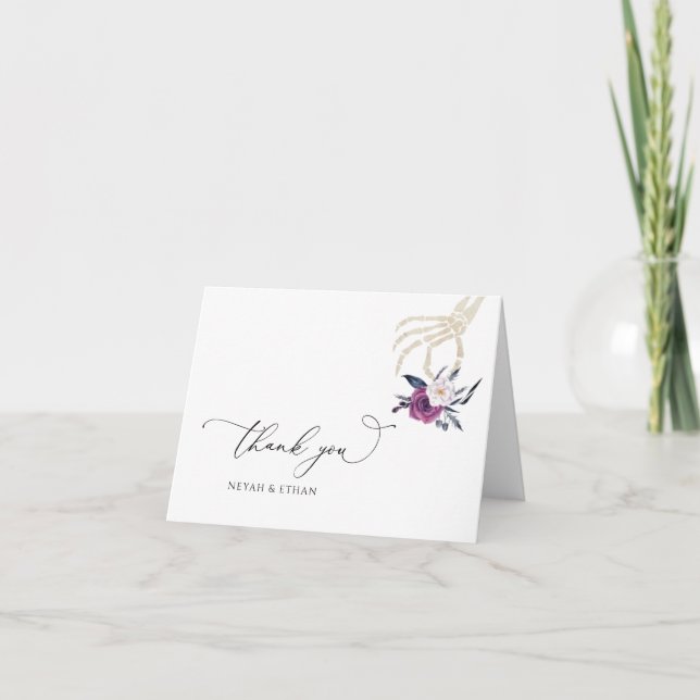 Gothic Thank You Dark Wedding Halloween Card N100 (Front)