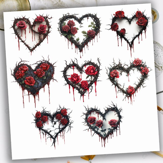 Gothic Thorns and Roses Bleeding Heart (Creator Uploaded)