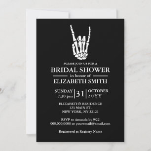 Gothic Til Death Do Us Party Bridal Shower Invitation