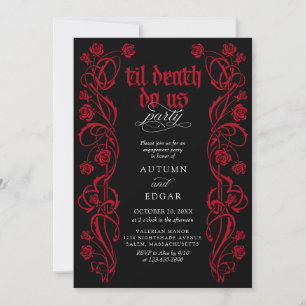 Gothic Til Death Engagement Party Invitation
