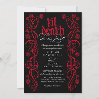 Gothic Til Death Wedding Invitation