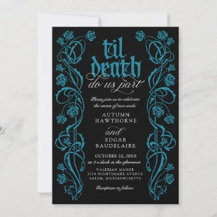 Gothic Til Death Wedding Invitation