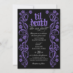 Gothic Til Death Wedding Invitation