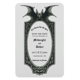 Gothic Till Death Do Us Part Bat Save The Date Magnet