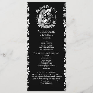 Gothic Till Death Do Us Part Skeleton Wedding Program