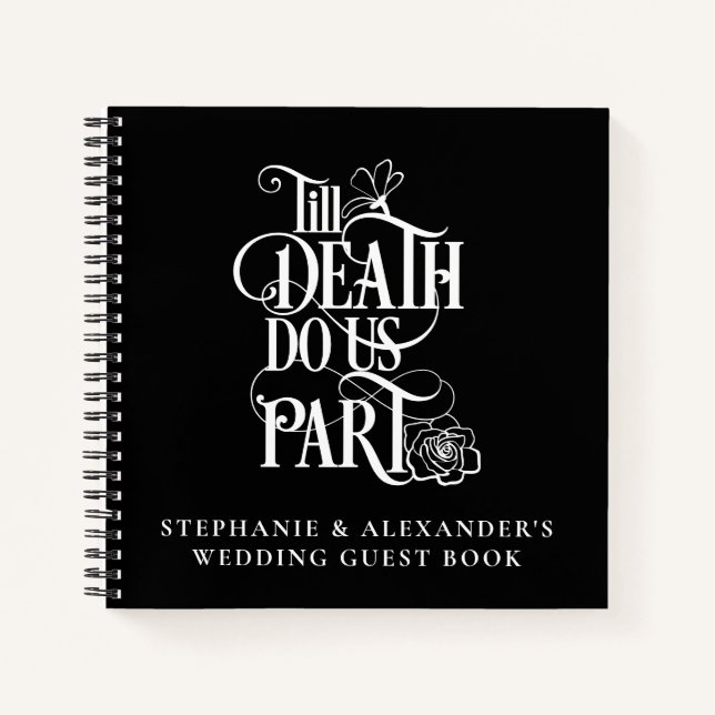 Gothic Till Death Do Us Part Wedding Guest Book (Front)