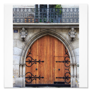 Gothic Timber Parisian Door - Photo Print