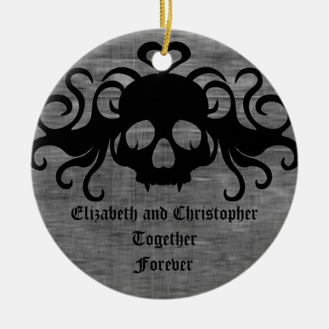 Gothic Together Forever Ceramic Tree Decoration (Front)