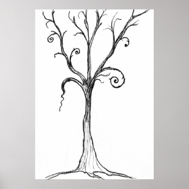 Gothic Tree Illustration Poster (Front)