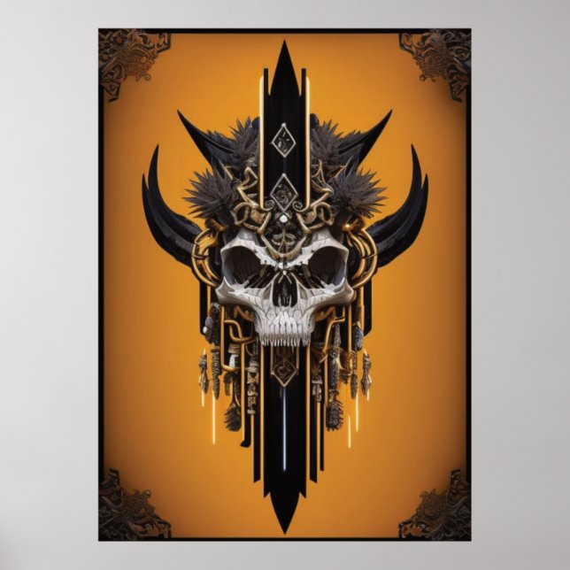 Gothic Tribal Skull Poster (Front)
