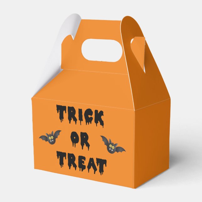 Gothic Trick or Treat Cute Bats Favour Box (Front Side)