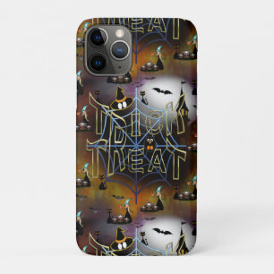 Gothic trick-or-treat spiderweb repeat iPhone 11 pro case