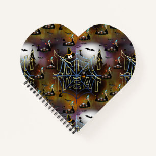 Gothic trick-or-treat spiderweb repeat notebook