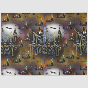 Gothic trick-or-treat spiderweb repeat tissue paper