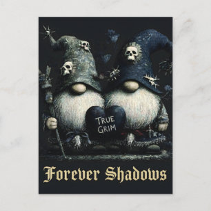 Gothic "True Grim" Gnomes with "Forever Shadows"  Postcard