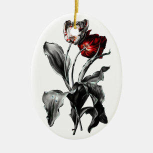 Gothic Tulips Ceramic Tree Decoration