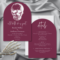 Gothic Until Death Skull Arch Wedding Two Sided
