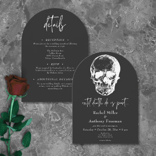 Gothic Until Death Skull Arch Wedding Two Sided Invitation