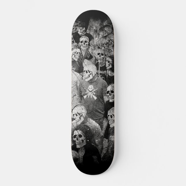 Gothic Urban Night Skull Crowd Skateboard (Front)