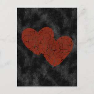 Gothic Valentine Broken Hearts Postcard