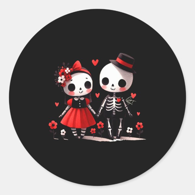 Gothic Valentine  Classic Round Sticker (Front)