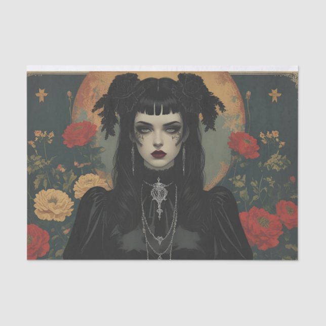 Gothic Valentine Decoupage Large Tissue Paper (Front)