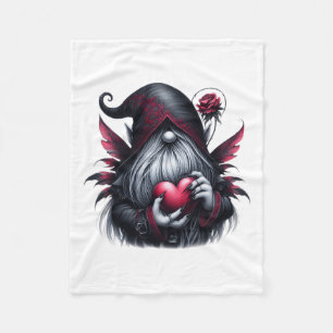 Gothic Valentine Gnome  Fleece Blanket