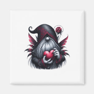 Gothic Valentine Gnome  Magnet