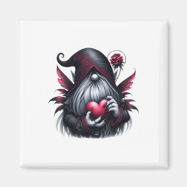 Gothic Valentine Gnome  Magnet (Front)
