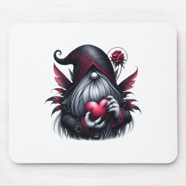 Gothic Valentine Gnome  Mouse Pad (Front)