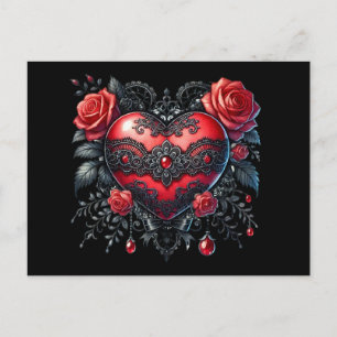 Gothic Valentine Heart Postcard