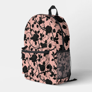Gothic Valentine Pink Cemetery roses  Printed Backpack