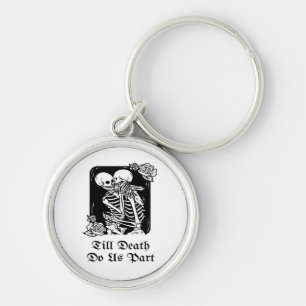 Gothic Valentines Day Till Death Do Us Part Skelet Key Ring