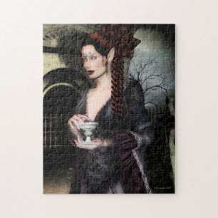 Gothic Vampire and Mausoleum Jigsaw Puzzle