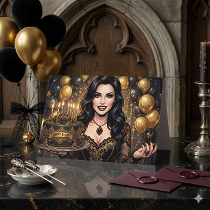 Gothic Vampire Birthday Elegant Dark Fantasy Card