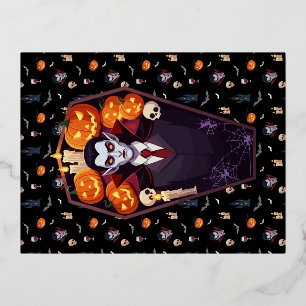 🦇 Gothic Vampire Black Postcard 🖤🎃