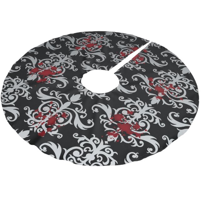 Gothic vampire blood brushed polyester tree skirt (Angled)