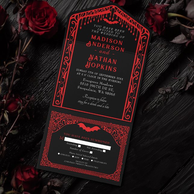 Gothic Vampire Cathedral Wedding All In One Invitation (Creator Uploaded)