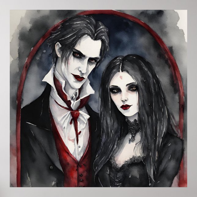 Gothic Vampire Couple Poster (Front)