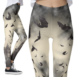 Gothic Vampire Dracula's Castle Halloween Leggings