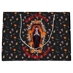 🧛‍♂️ Gothic Vampire Halloween Black Gift Bag 🎃🖤