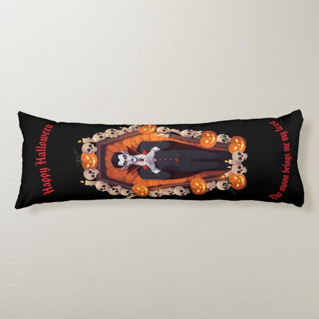 🧛‍♂️ Gothic Vampire Halloween Black Pillow 🎃🖤 (Front)
