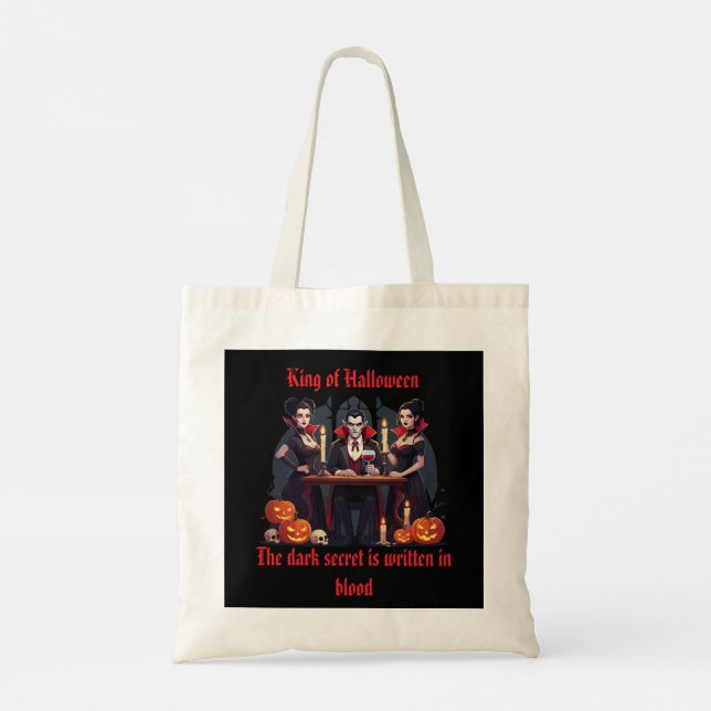 🧛‍♂️ Gothic Vampire Halloween Black Tote bag 🎃🖤 (Back)