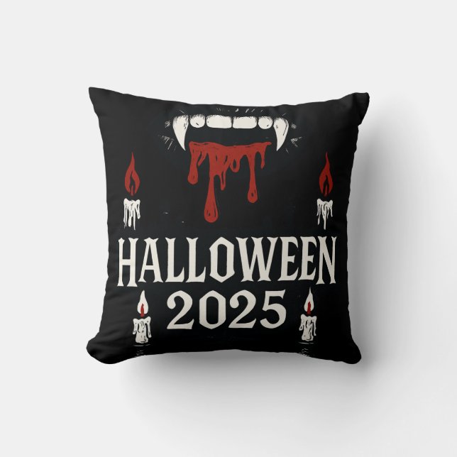 Gothic Vampire Halloween Cushion (Front)