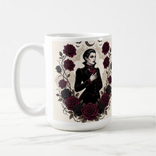 Gothic Vampire Halloween Party Burgundy Rose Coffee Mug