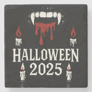 Gothic Vampire Halloween Stone Coaster