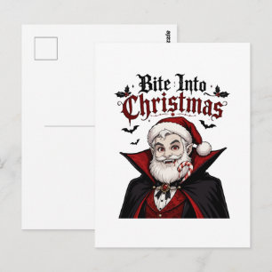 Gothic Vampire Santa Christmas Design Postcard