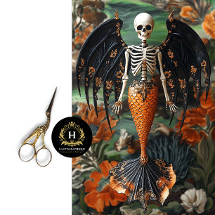 Gothic Vampire Skeleton Mermaid Skull Decoupage Tissue Paper