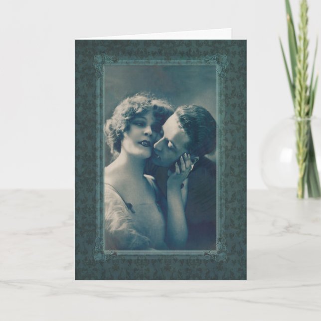 Gothic Vampires in Love - You are Simply Delicious Card (Front)